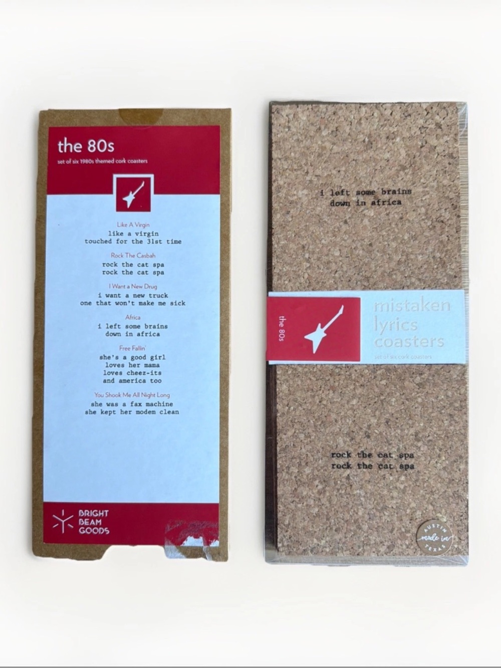 'the 80s' Cork Coaster Set - Natural Cork
